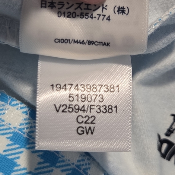 Lands End Womens Island Turquoise Gingham Print Starfish Crop Pants Size Large - Picture 2 of 10